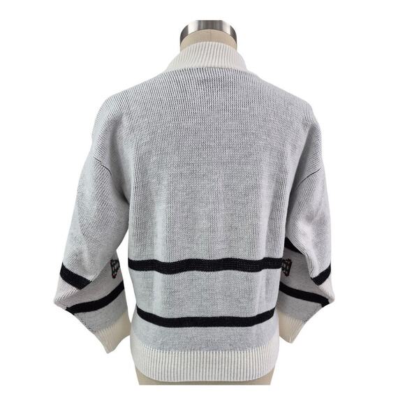 90s 3D Star Reflections Moments for Marjorie Scotty Dog Sweater Tartan Bow  M - Picture 3 of 4